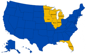 US Map of O'Brien & Associates Service Locations