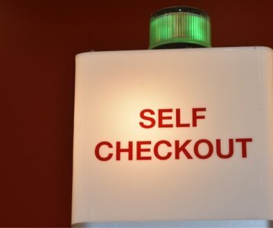 The light sign for the self checkout.